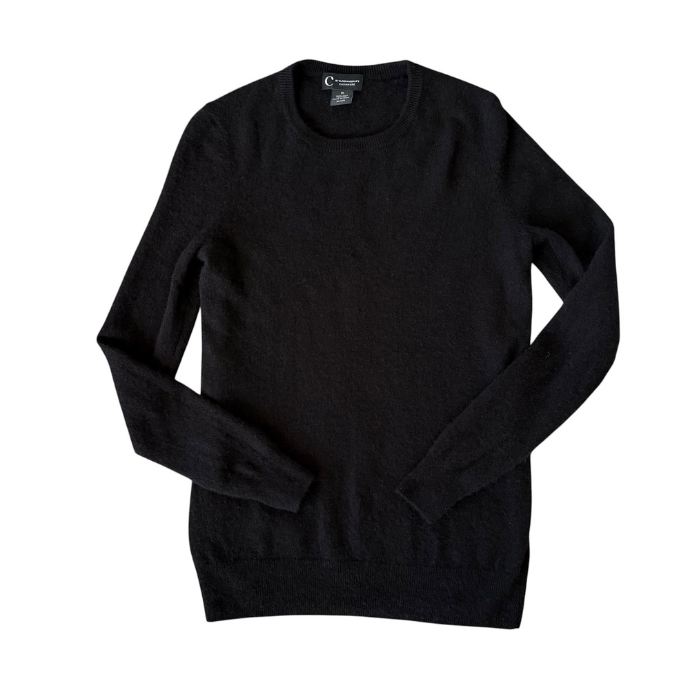 C by Bloomingdale's Cashmere Sweater Black Crew Neck 2-Ply M Quite Luxury